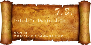 Tolmár Domicián névjegykártya